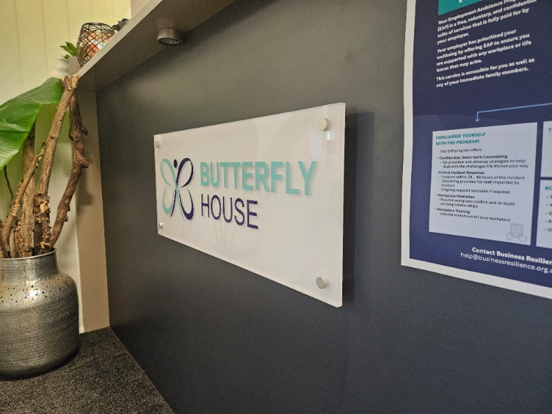 Office branding signage Toowoomba – reception area